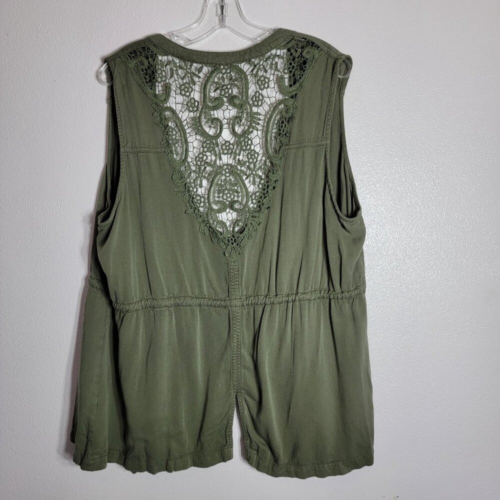 Maurices Green Open Front Top Plus Size 3x Croche… - image 2